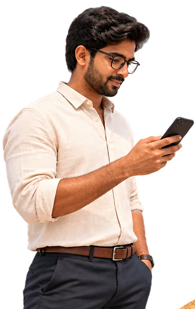 Homeowner tracking Jaipur home construction from smartphone